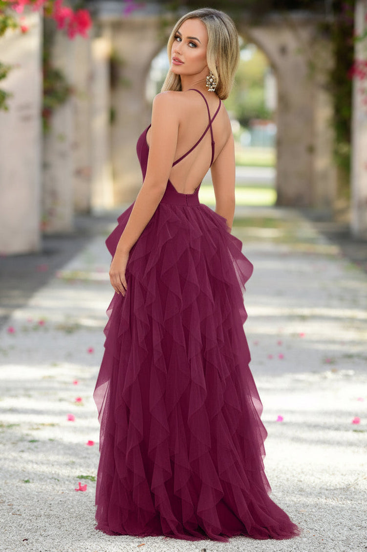 Elegant Alances Maxi Dress in Mulberry Shop at Lady Black Tie Online