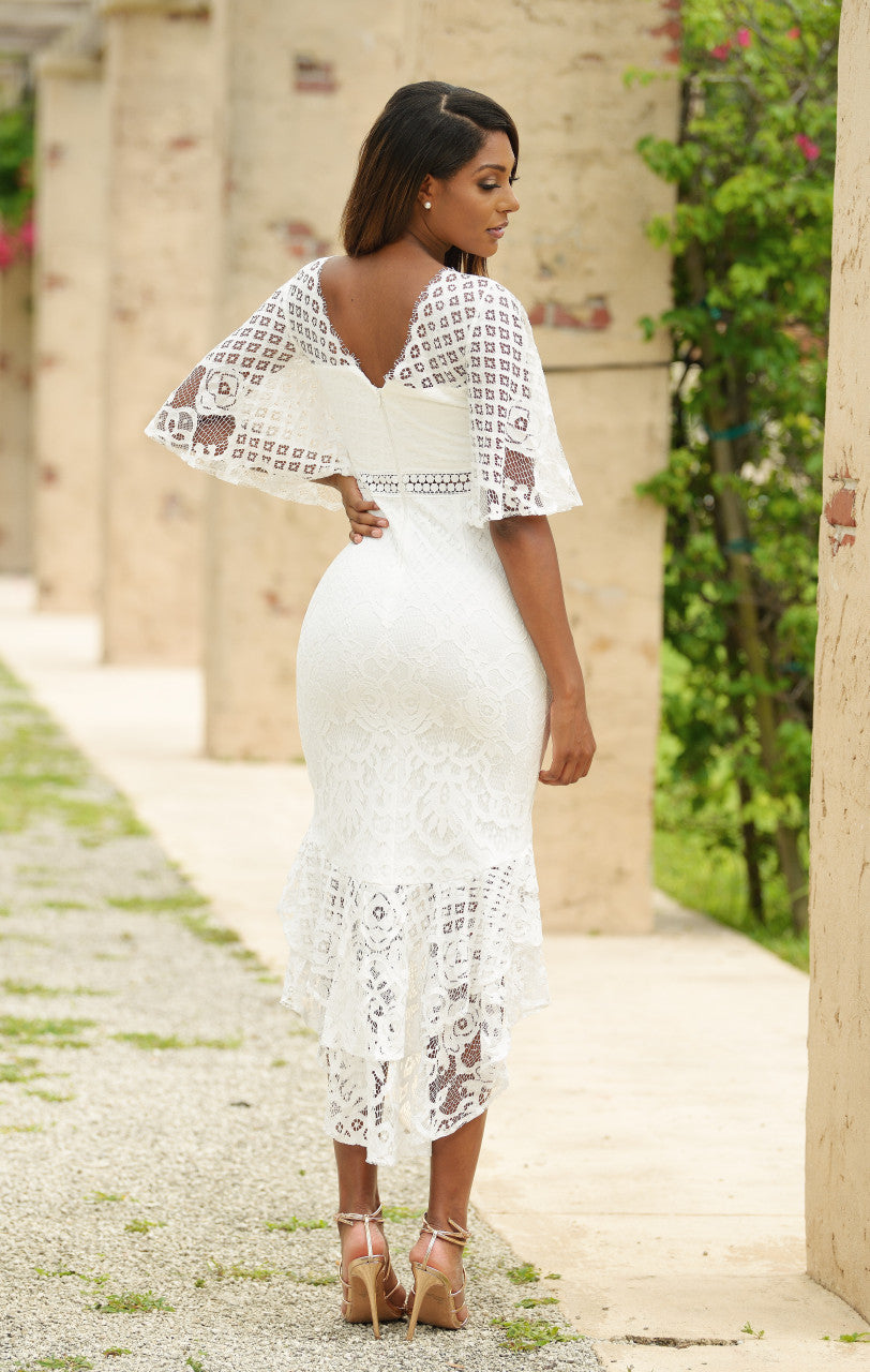 Lady Black Tie - Reyna Dress - White - Size 8 Lady Black Tie - Reyna Dress - White - Size 8