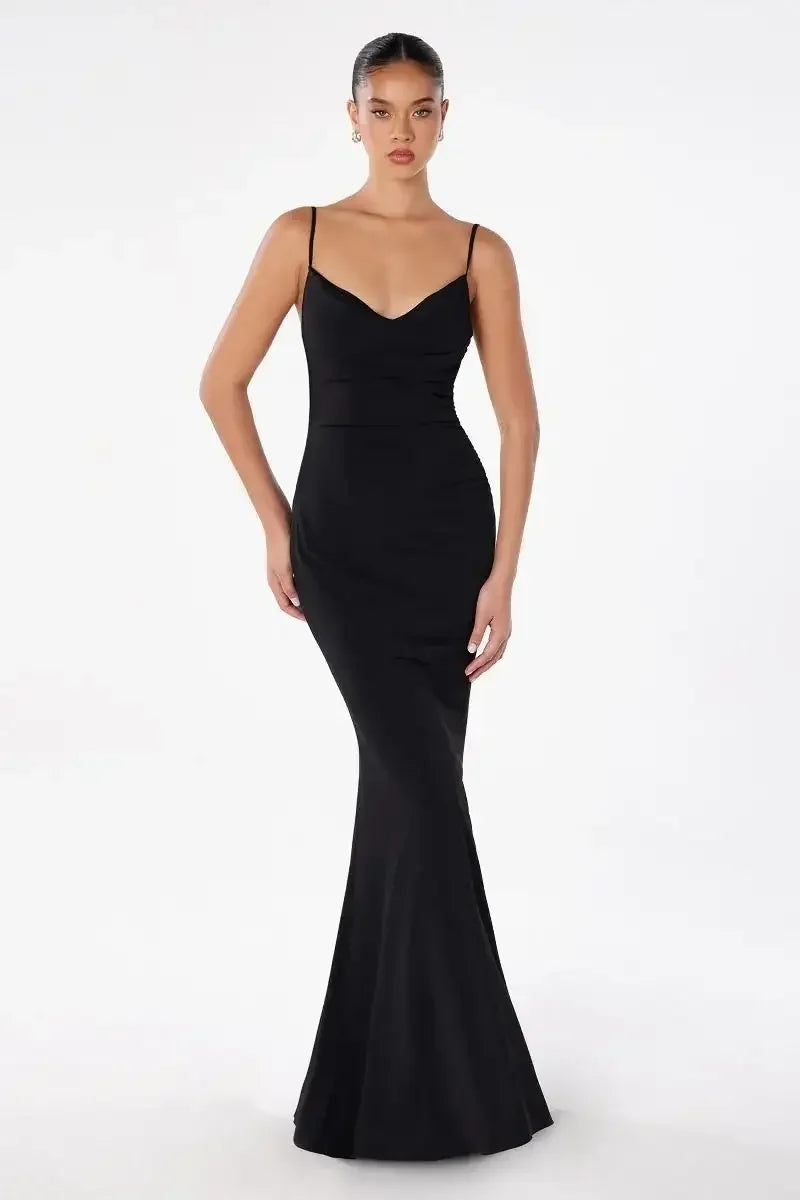 Bette Lace Back Draped Maxi Dress