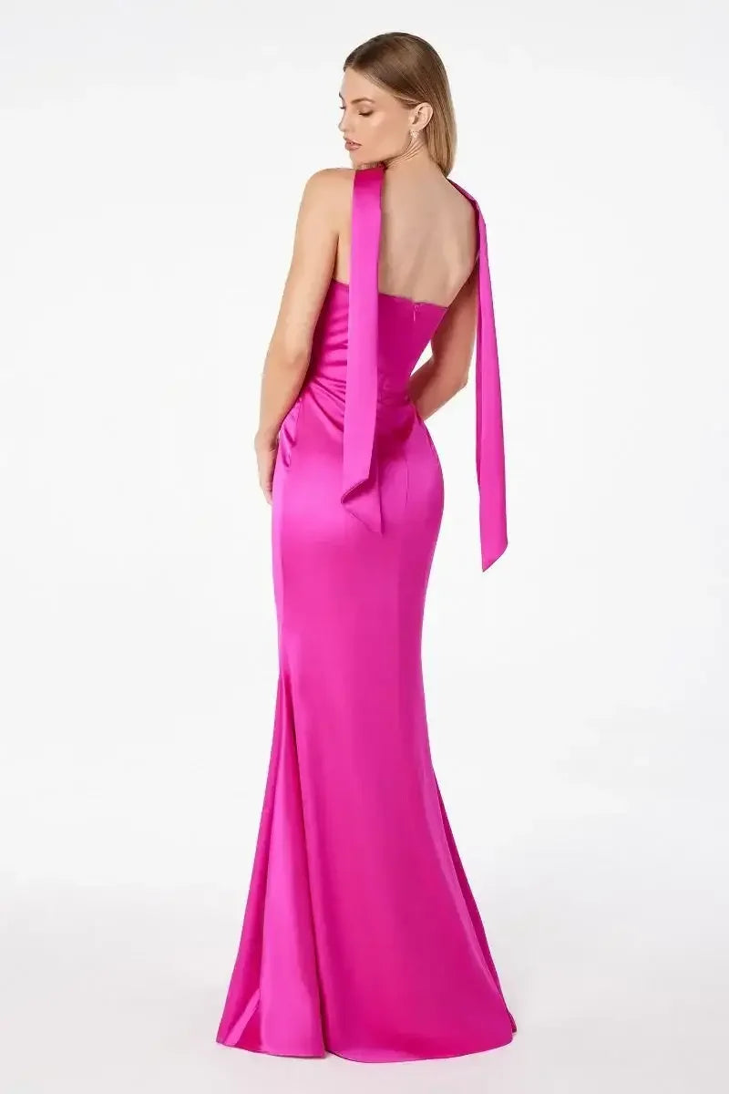 Brynn Maxi Dress - Strapless Fitted Satin Dress