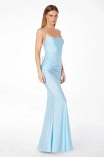 Anita Lace-Up Back Jersey Maxi Dress