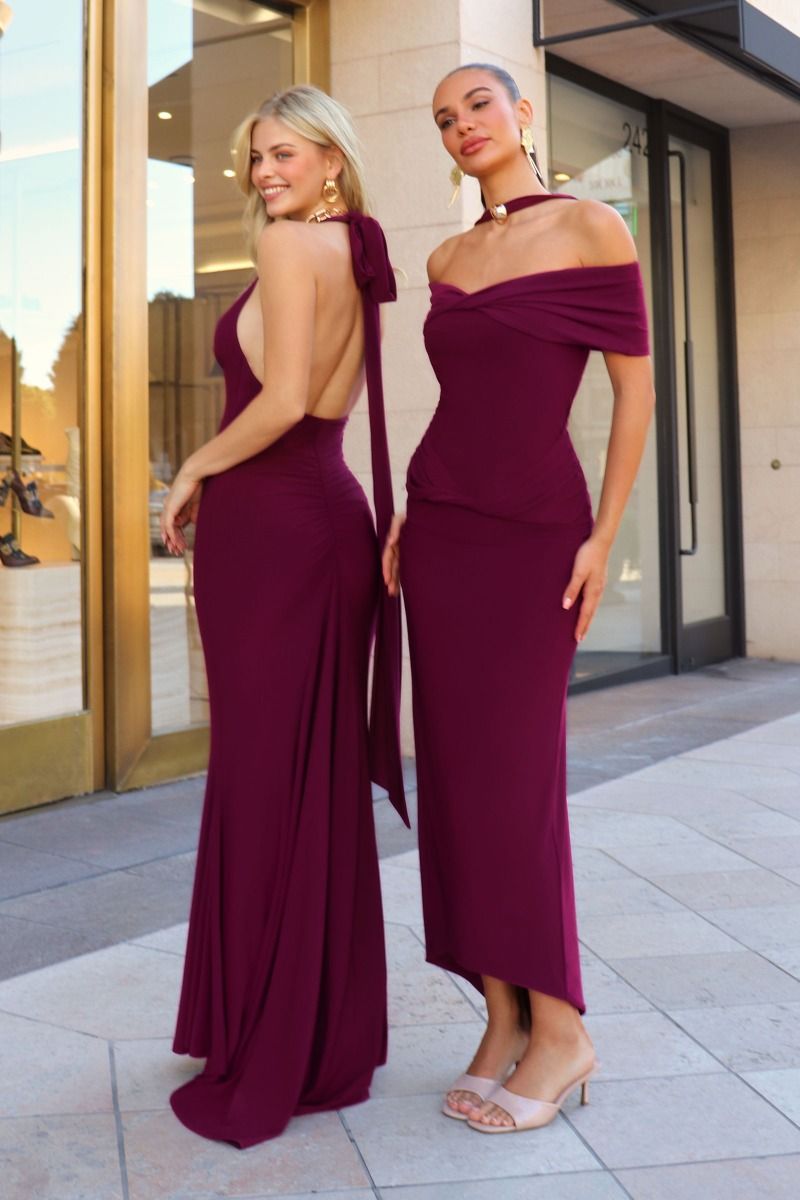 Kara Maxi - Adjustable Halter Tie ITY Dress