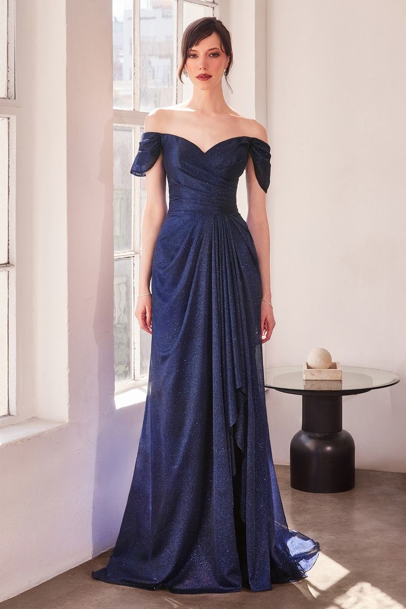 Lady Black Tie - Carole Gown - Draped Glitter Stretch Dress - Size S Lady Black Tie - Carole Gown - Draped Glitter Stretch Dress - Size S