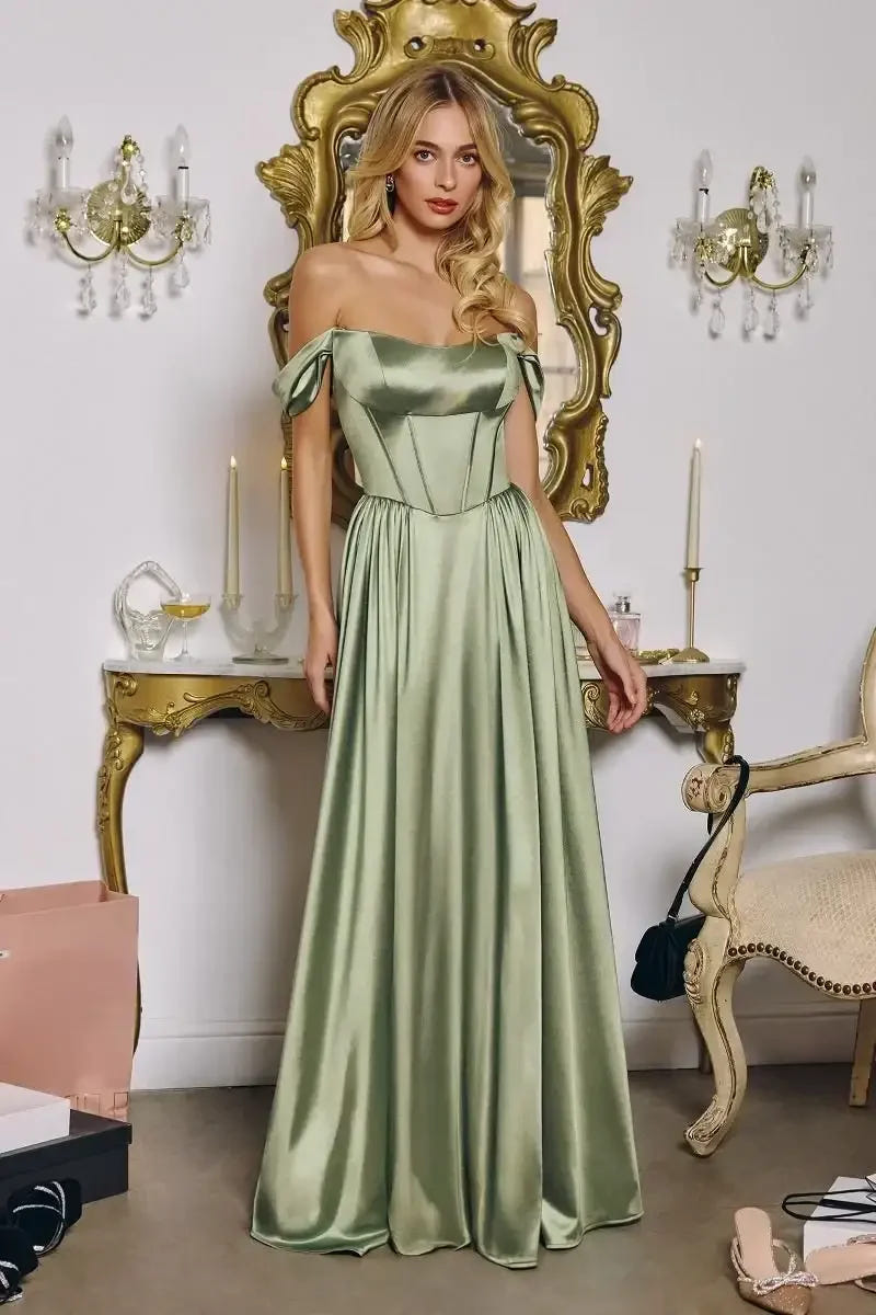 GINNY GOWN - SATIN STRAPLESS A-LINE DRESS