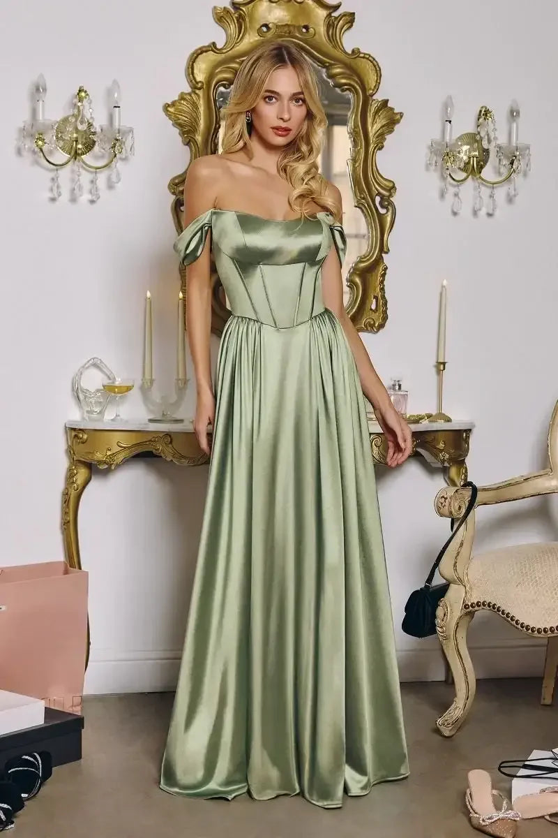 GINNY GOWN - SATIN STRAPLESS A-LINE DRESS