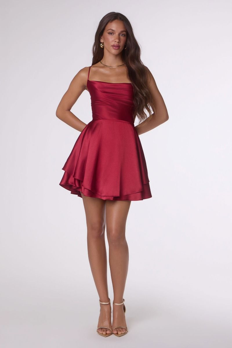 Charmaine Mini Dress - Satin Cocktail Dress
