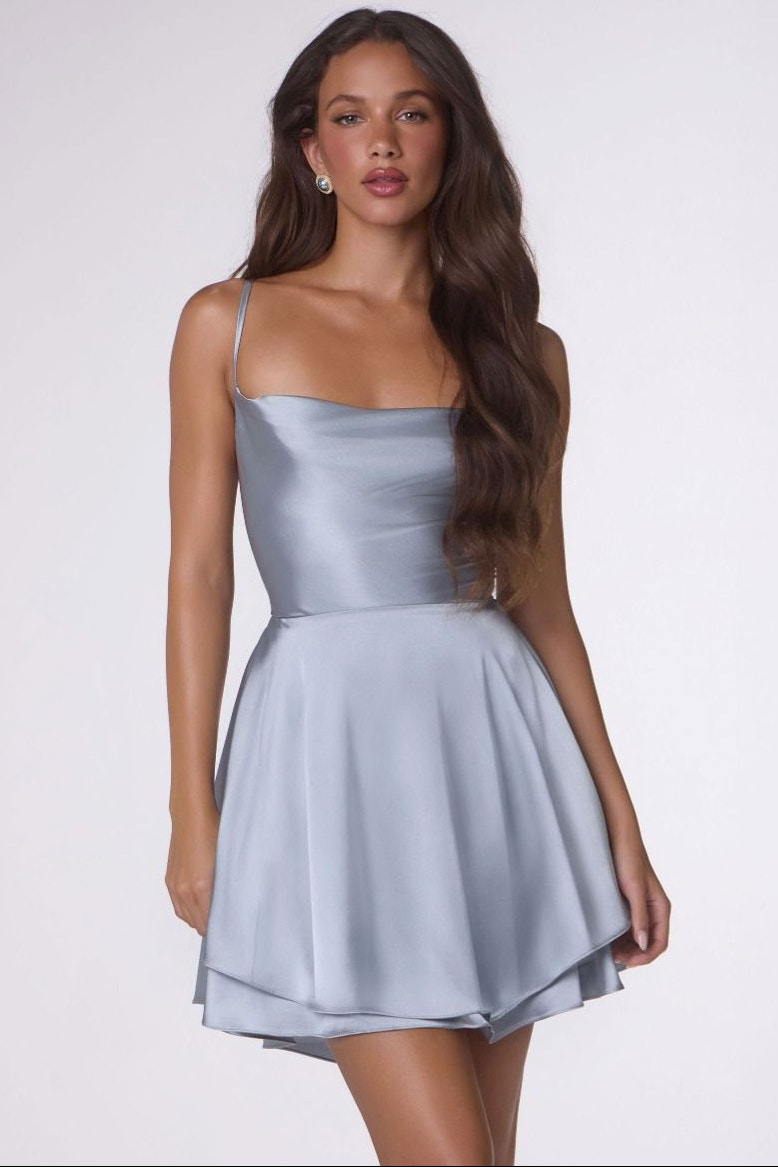 Charmaine Mini Dress - Satin Cocktail Dress