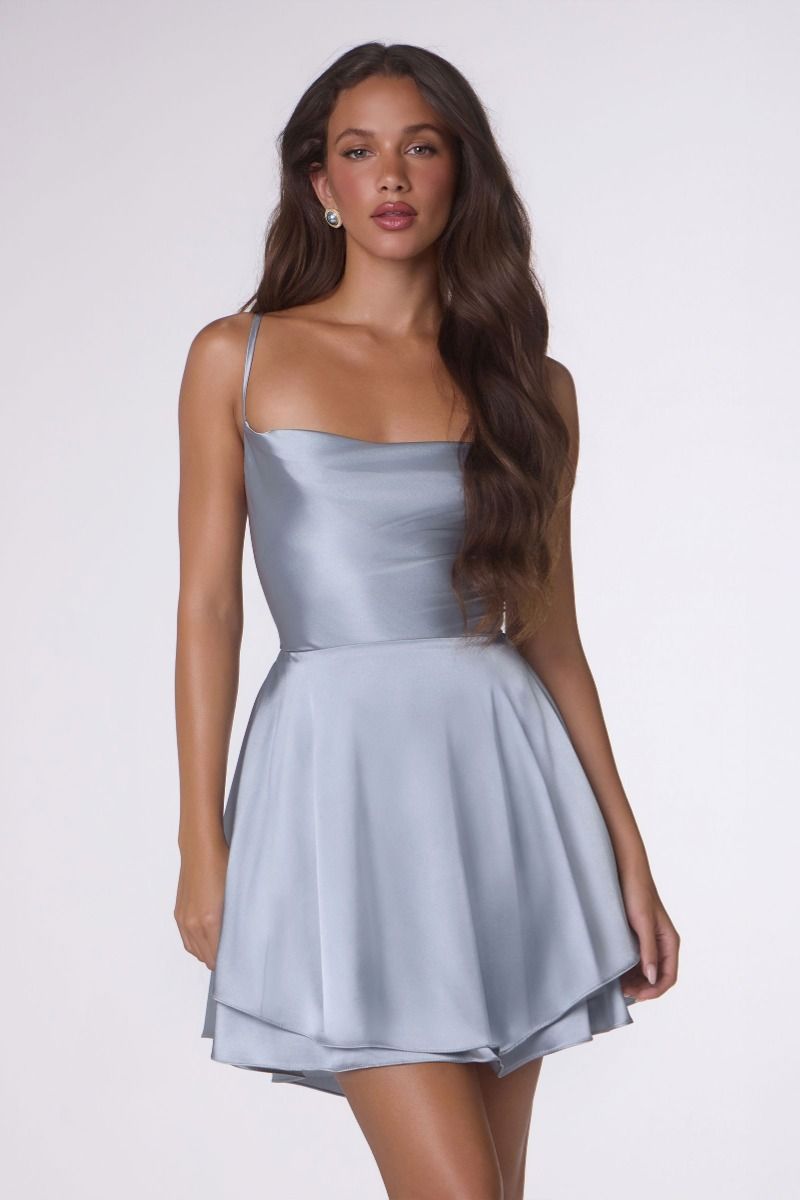 Charmaine Mini Dress - Satin Cocktail Dress
