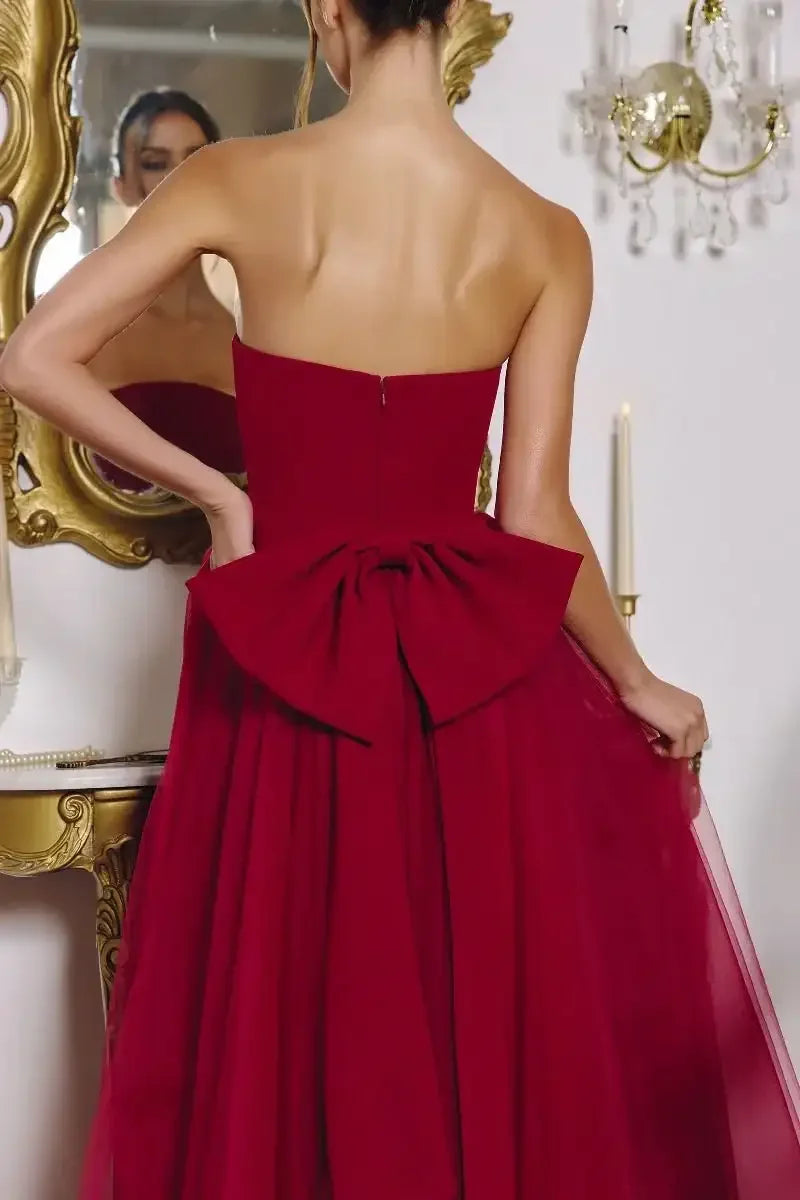 OPHELIA GOWN - STRAPLESS A-LINE DRESS WITH BOW