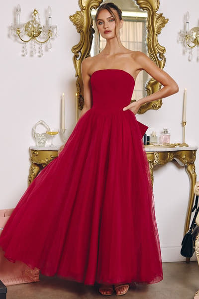 OPHELIA GOWN - STRAPLESS A-LINE DRESS WITH BOW