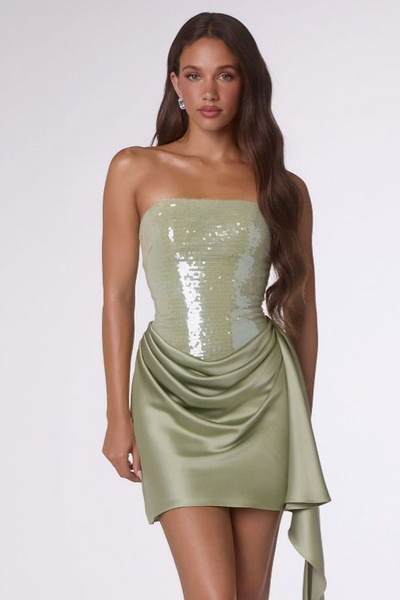 Lachlan Mini Dress - Sequin & Satin Cocktail Dress