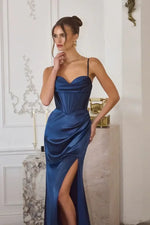 DAWSON GOWN - STRETCH SATIN DRESS