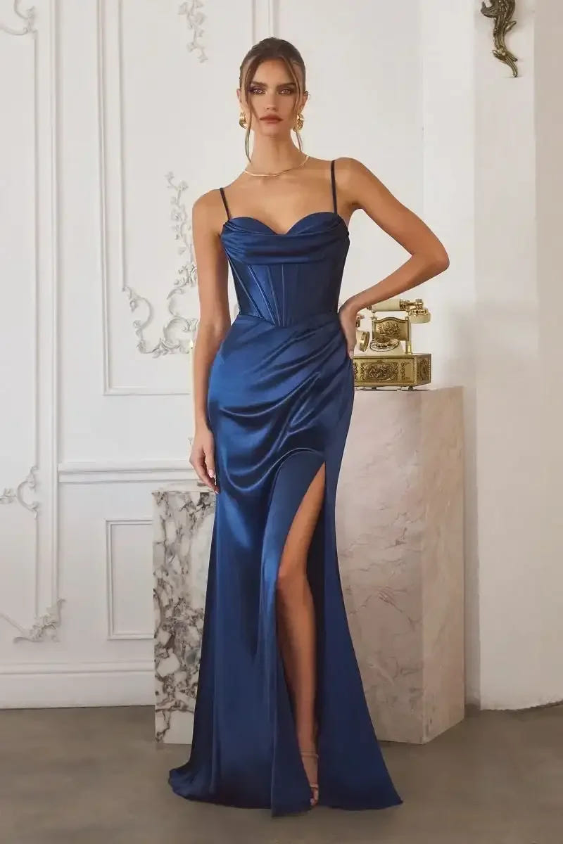 DAWSON GOWN - STRETCH SATIN DRESS