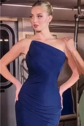 MARCIE GOWN - STRETCH SATIN STRAPLESS FITTED DRESS