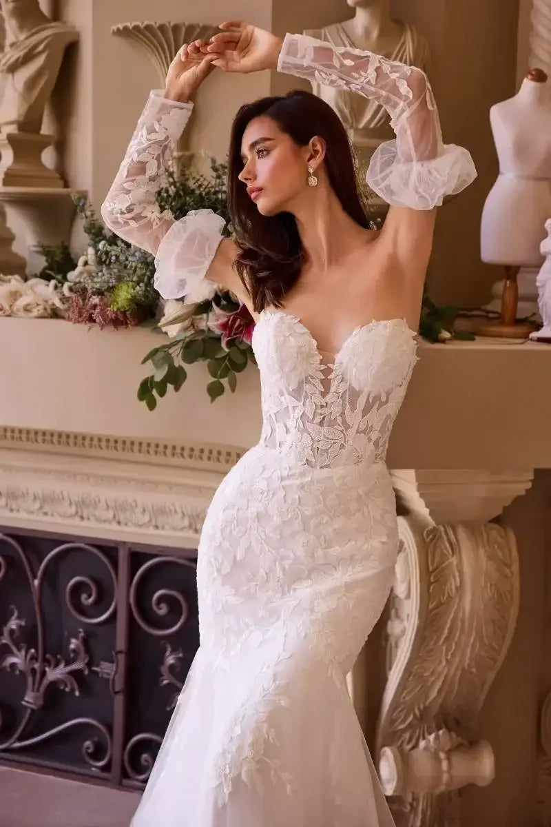 WL033 - Strapless Mermaid Bridal Gown & Sleeves - Andrea & Leo