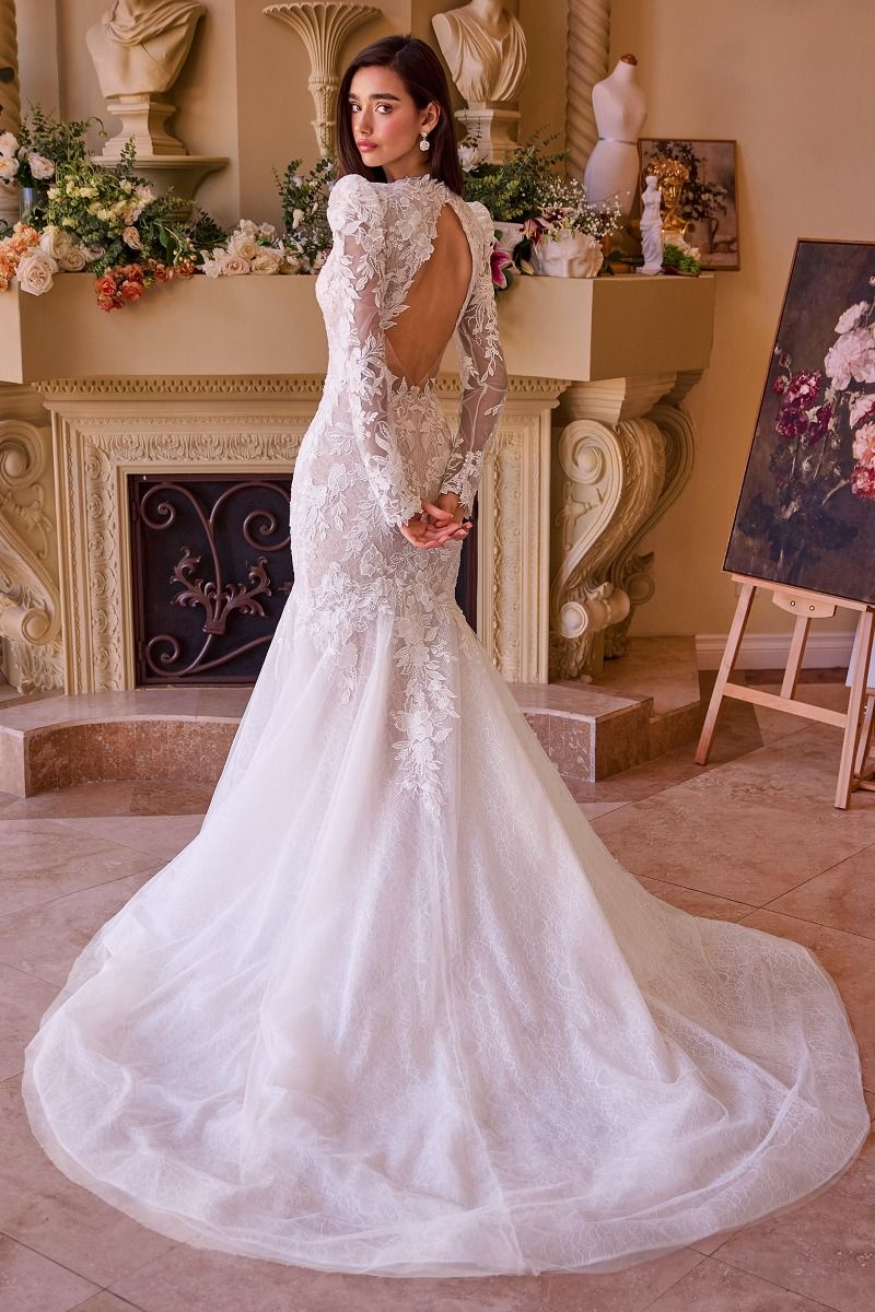 WL036-Long Sleeve Lace Mermaid Bridal Gown-Andrea & Leo | LADY Black TIE Off White / 14 WL036-Long Sleeve Lace Mermaid Bridal Gown-Andrea & Leo | LADY Black TIE Off White / 14
