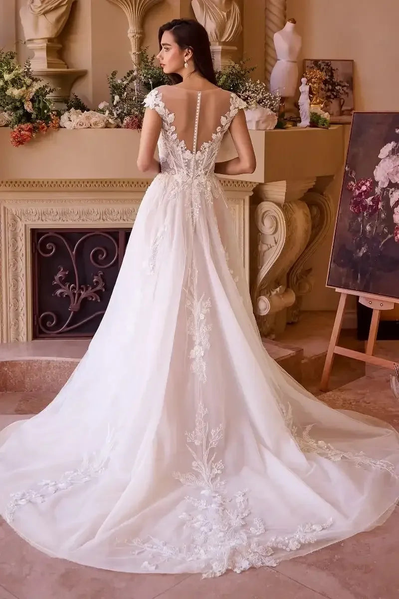 WL038 - Cap Sleeve Bridal Ball Gown - Andrea & Leo