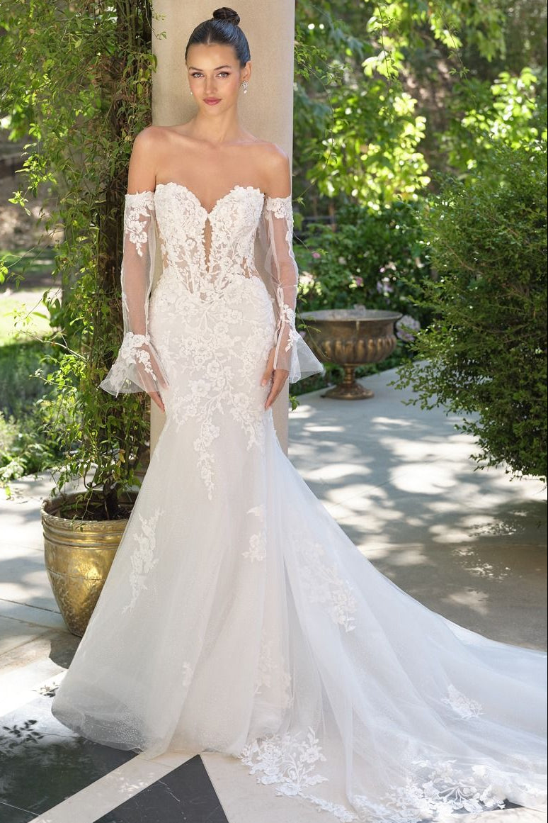 WL065 - Hera Lace Mermaid Gown With Removable Sleeves - Andrea & Leo