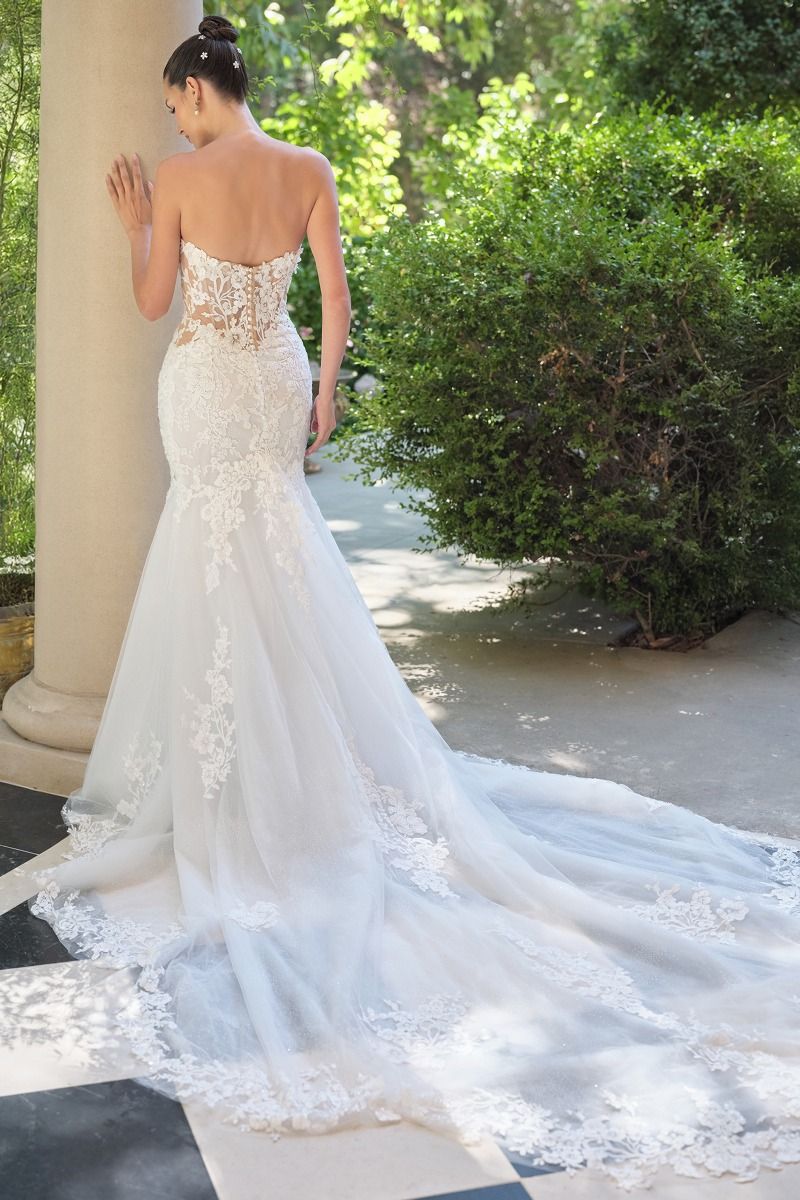 WL065 - Strapless Mermaid Wedding Gown with Removable Sleeves - Andrea & Leo