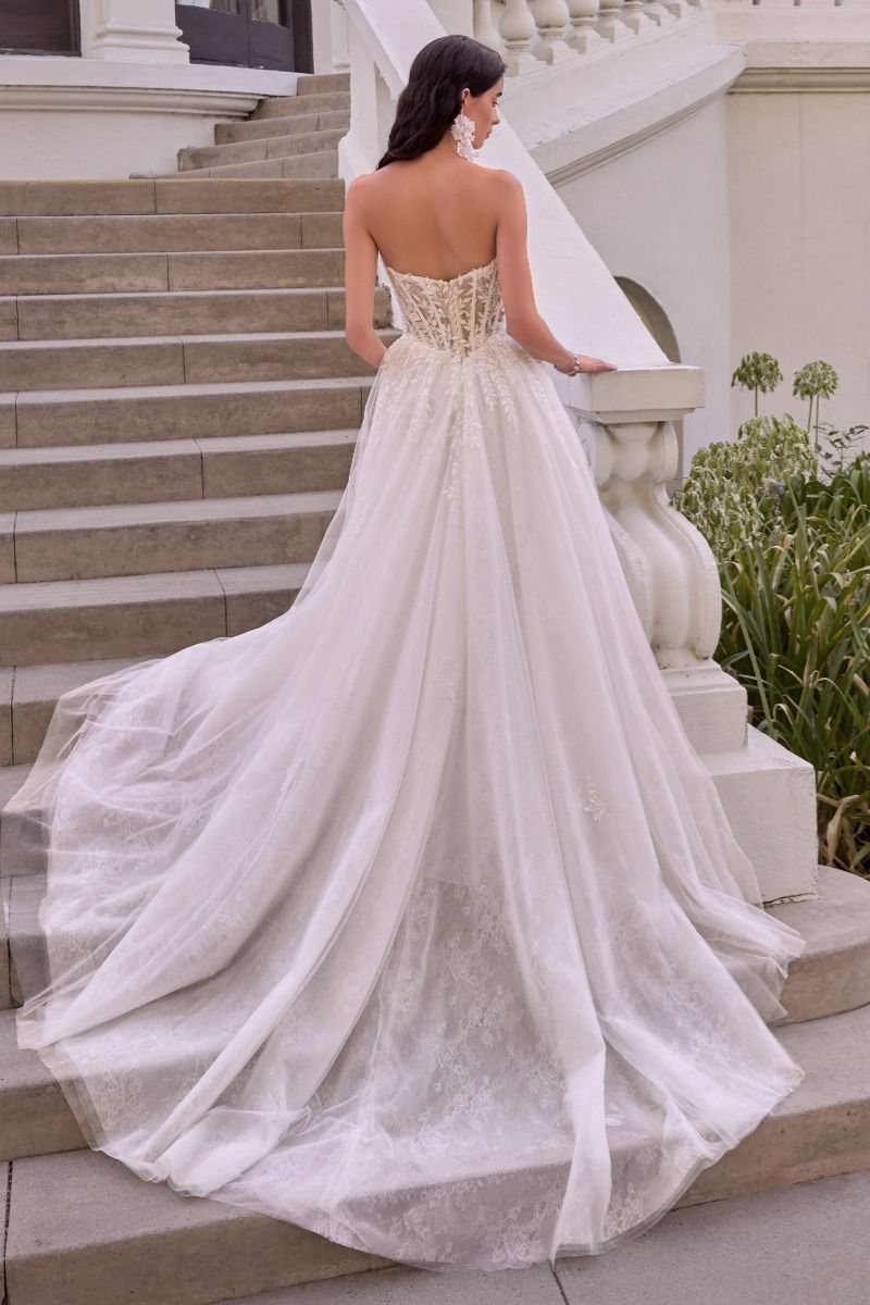 WL075 - Leaf Motif Layered Tulle Wedding Ball Gown - Andrea & Leo